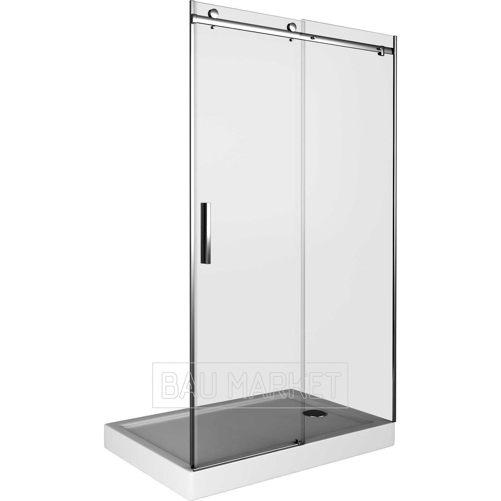 Душевая дверь Good Door GALAXY WTW-110-C-B прозрачное стекло, профиль черный