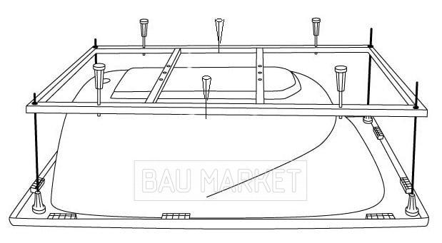 Каркас для ванны Riho 170×80 см усиленный (EL170080)