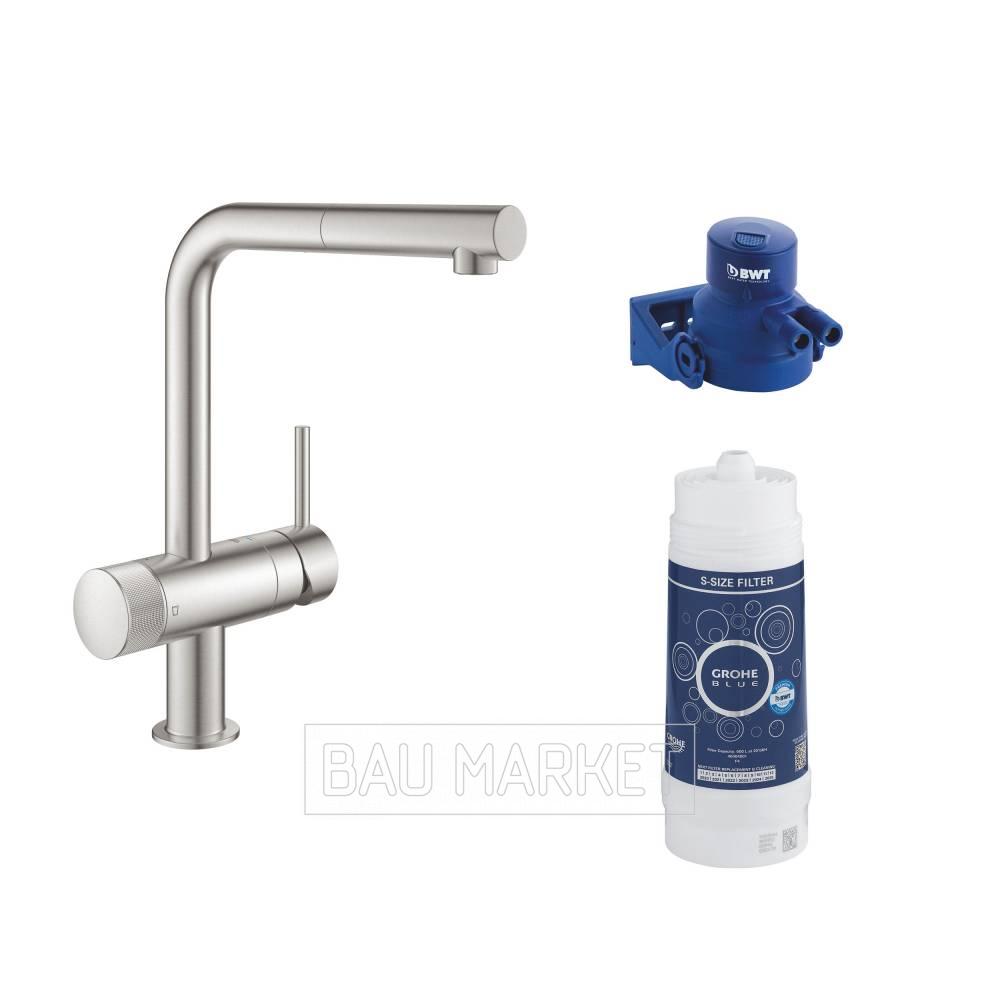 Набор Grohe Blue Pure Minta: смеситель 31721DC0 + 64508001 + 40404001 (119707)