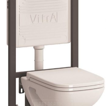 Унитаз подвесной Vitra S20 в комплекте с сиденьем микролифт и инсталляцией 3/6 л (9004B003-7204)